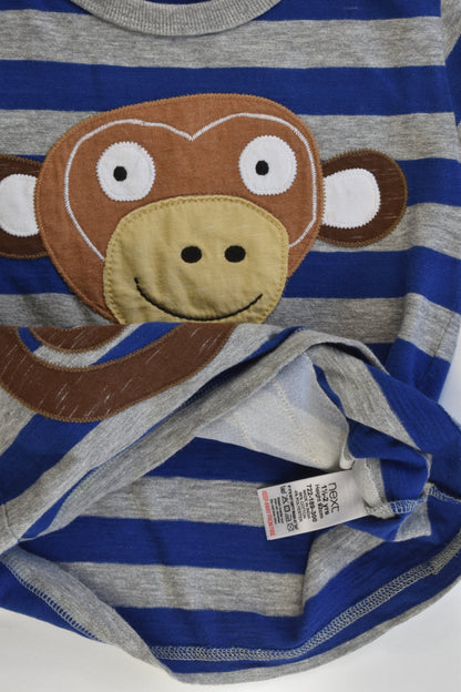 Next Size 2 (1.5-2 years, 92 cm) Striped Monkey Top