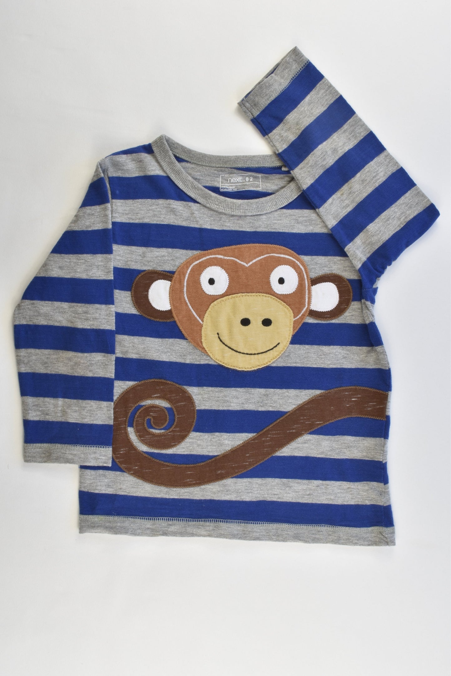 Next Size 2 (1.5-2 years, 92 cm) Striped Monkey Top