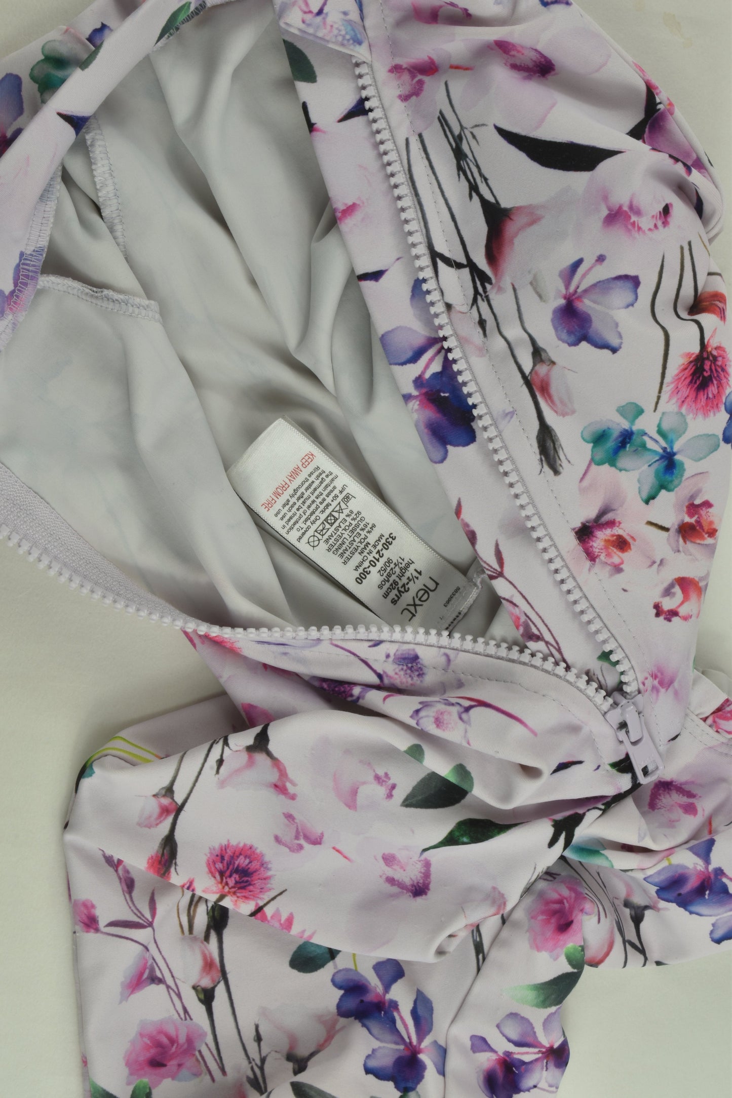 Next Size 2 Floral Zip Rashie Suit