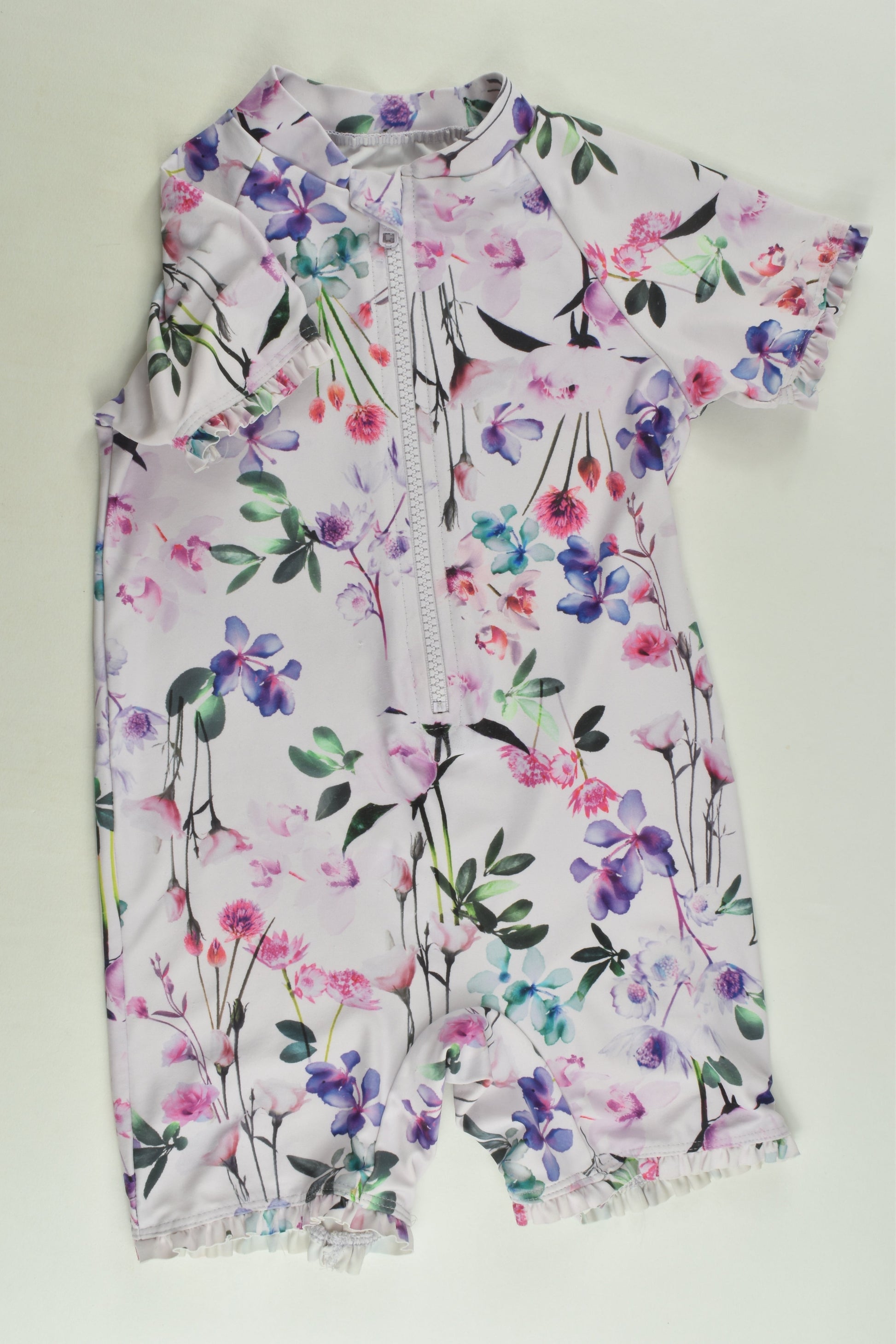 Next Size 2 Floral Zip Rashie Suit