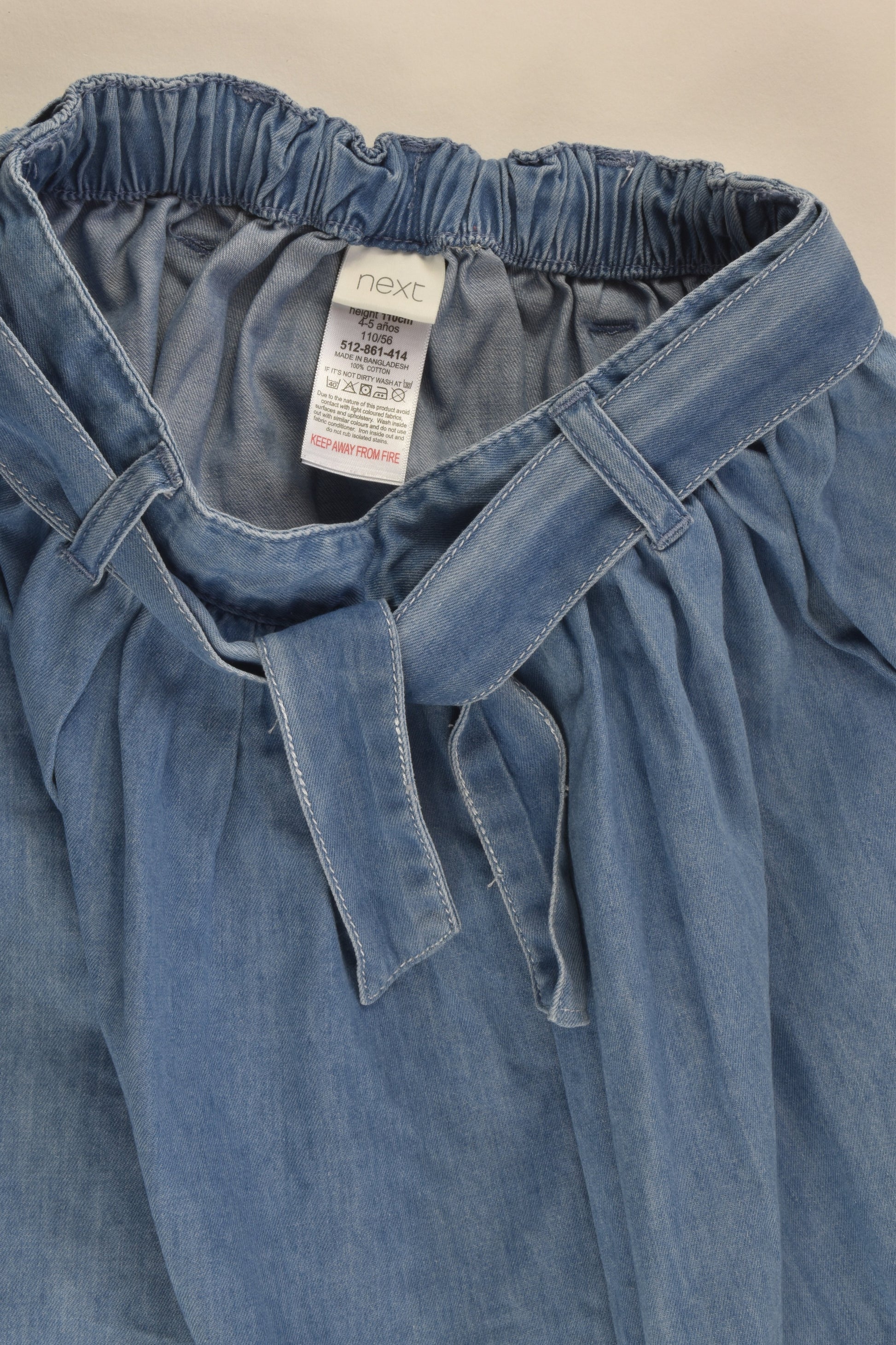 Next Size 4-5 (110 cm) Lightweight Denim Skirt