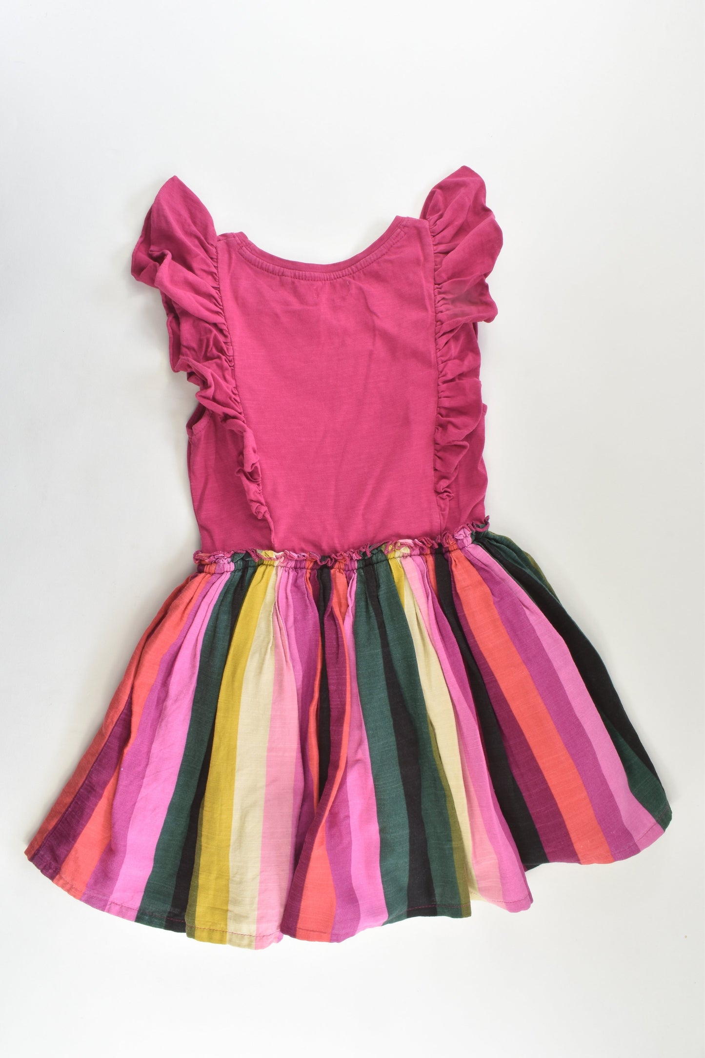 Next Size 5 (110 cm) Lined Stripes and Ruffle Dress