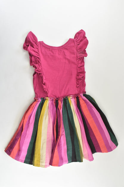 Next Size 5 (110 cm) Lined Stripes and Ruffle Dress