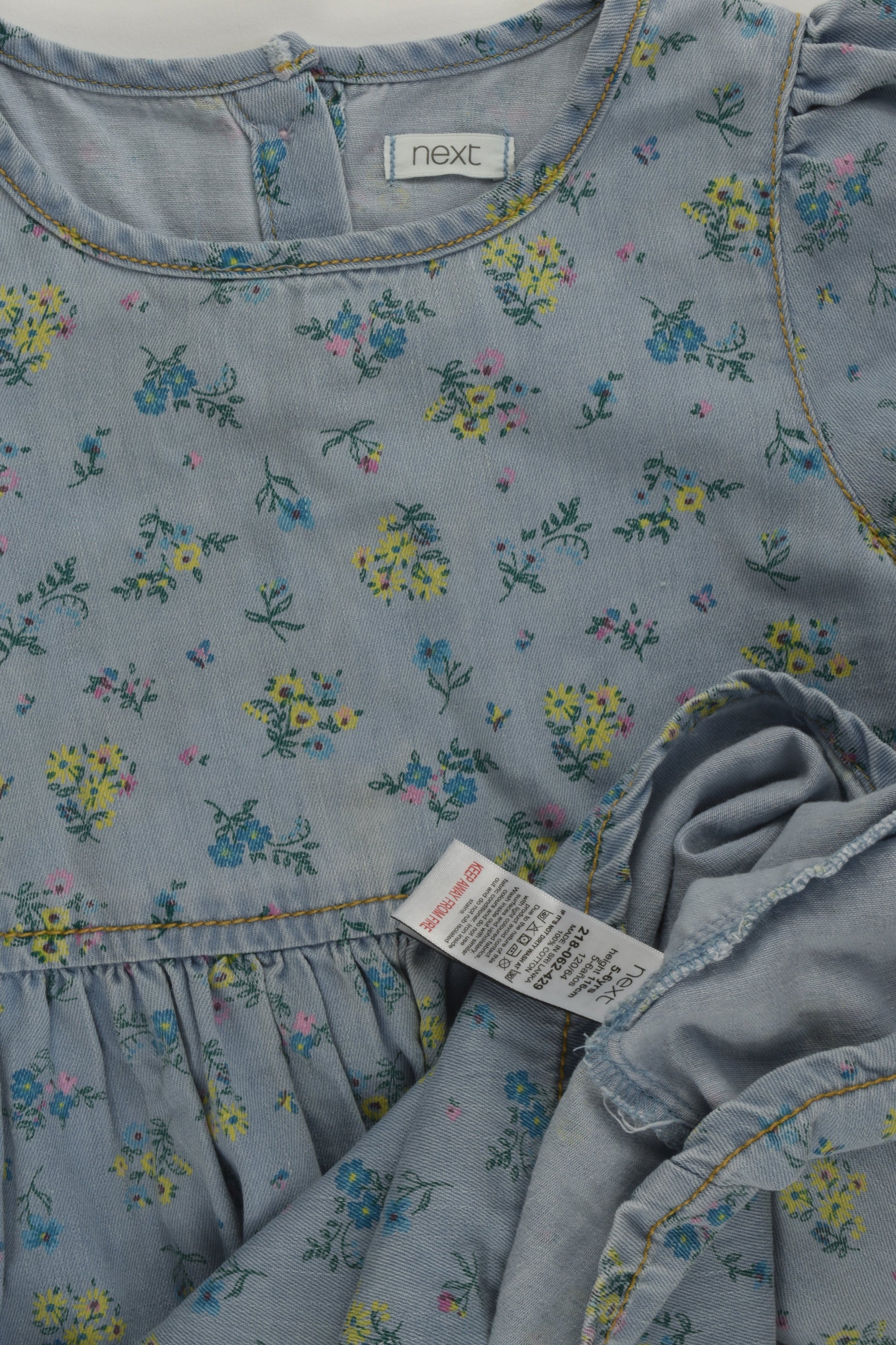 Next Size 5-6 Floral Demin Dress