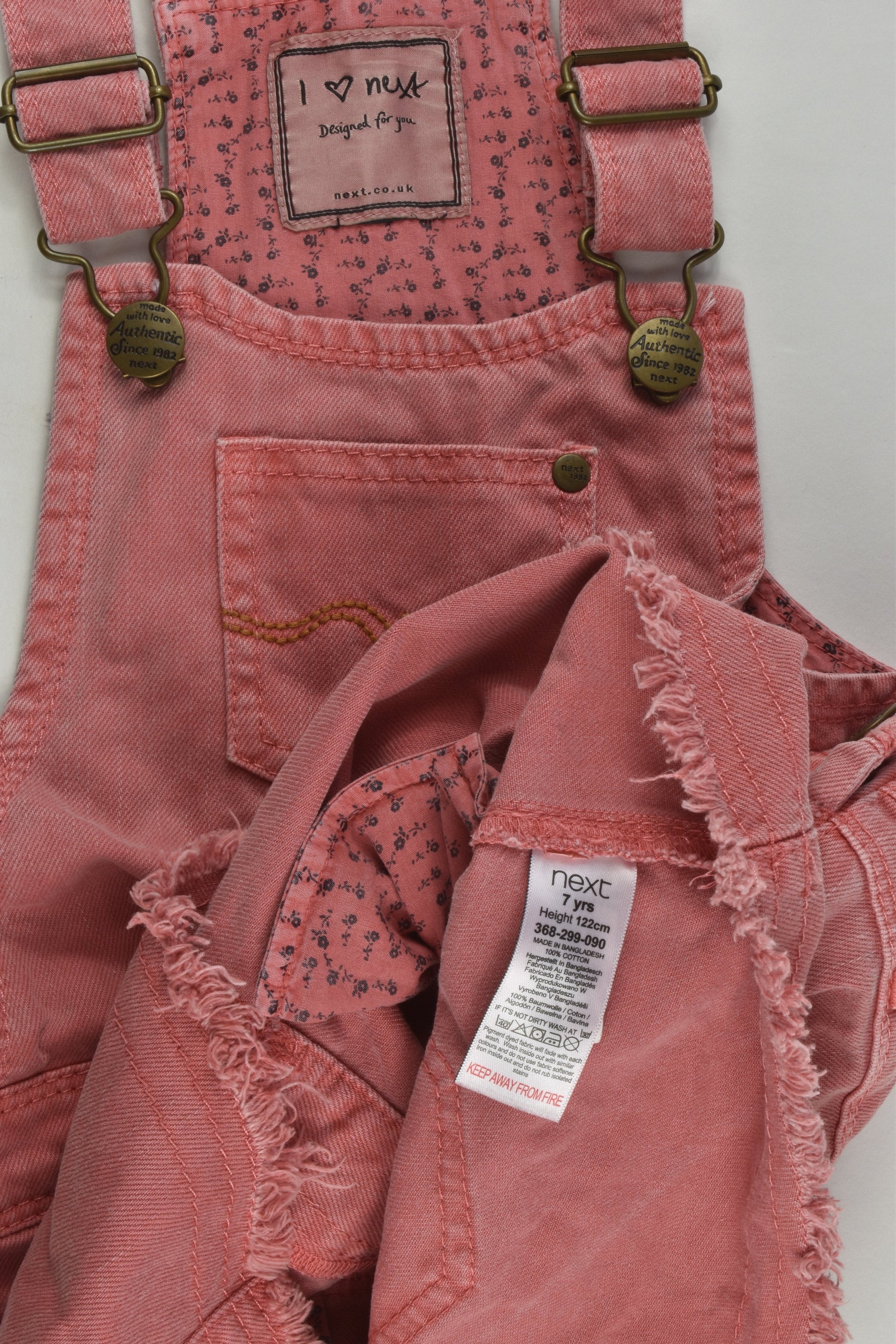 Next Size 7 (122 cm) Denim Pinafore Dress