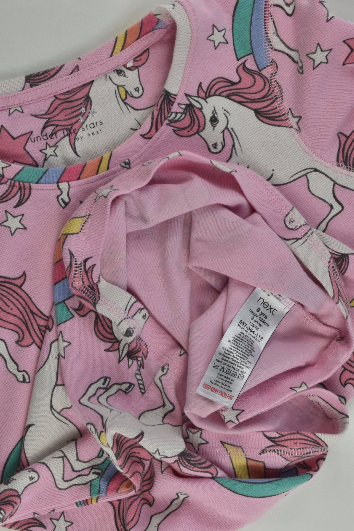 Next Size 9 (134 cm) Unicorns and Rainbows Pyjamas