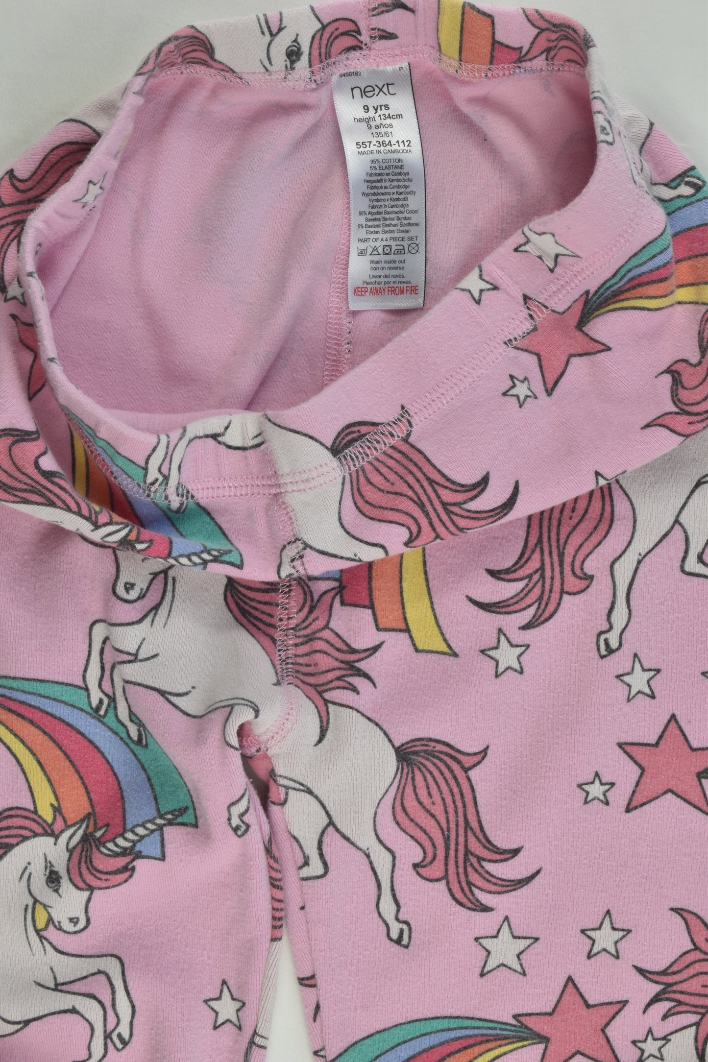 Next Size 9 (134 cm) Unicorns and Rainbows Pyjamas