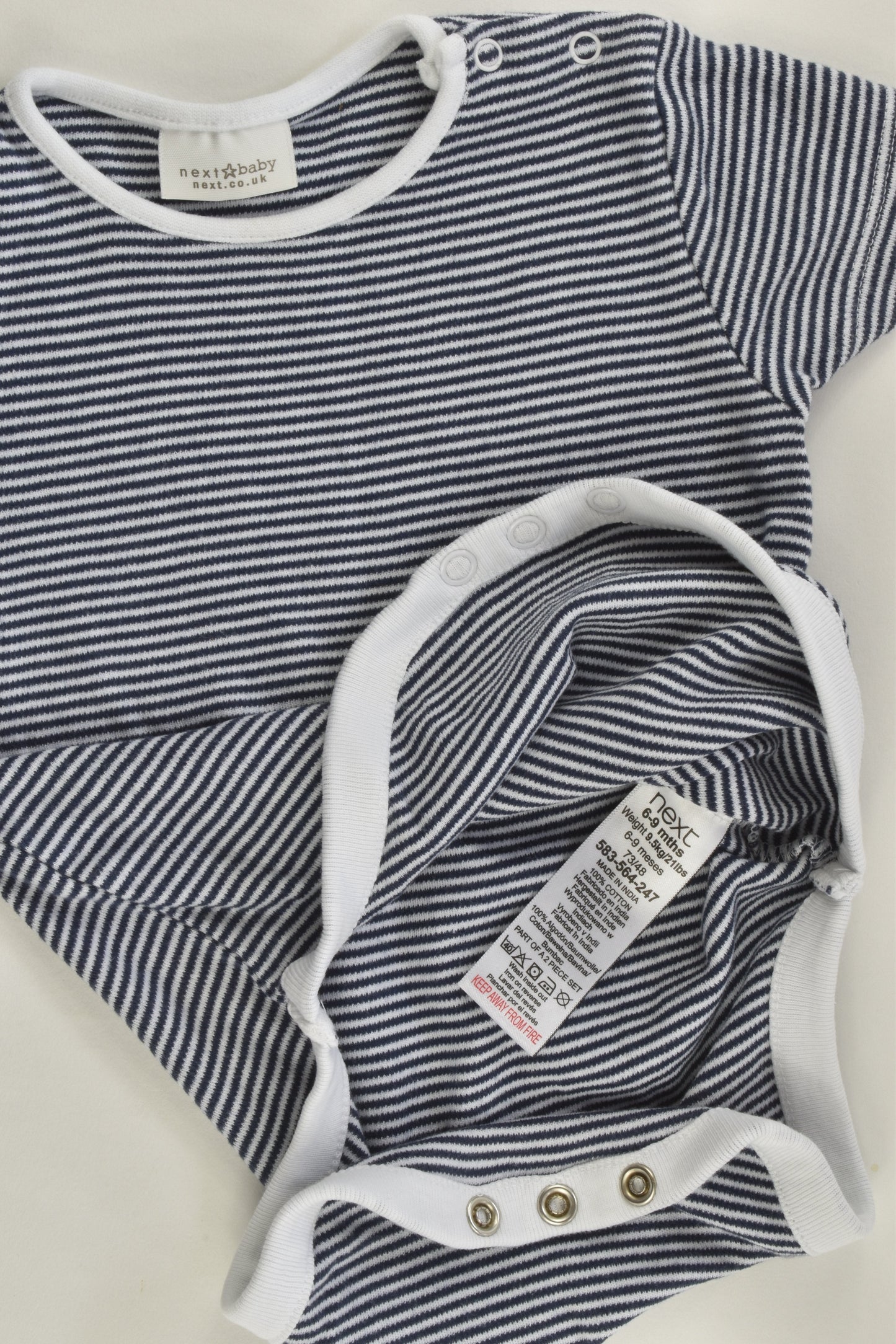 Next (UK) Size 0 (6-9 months) Striped Bodysuit