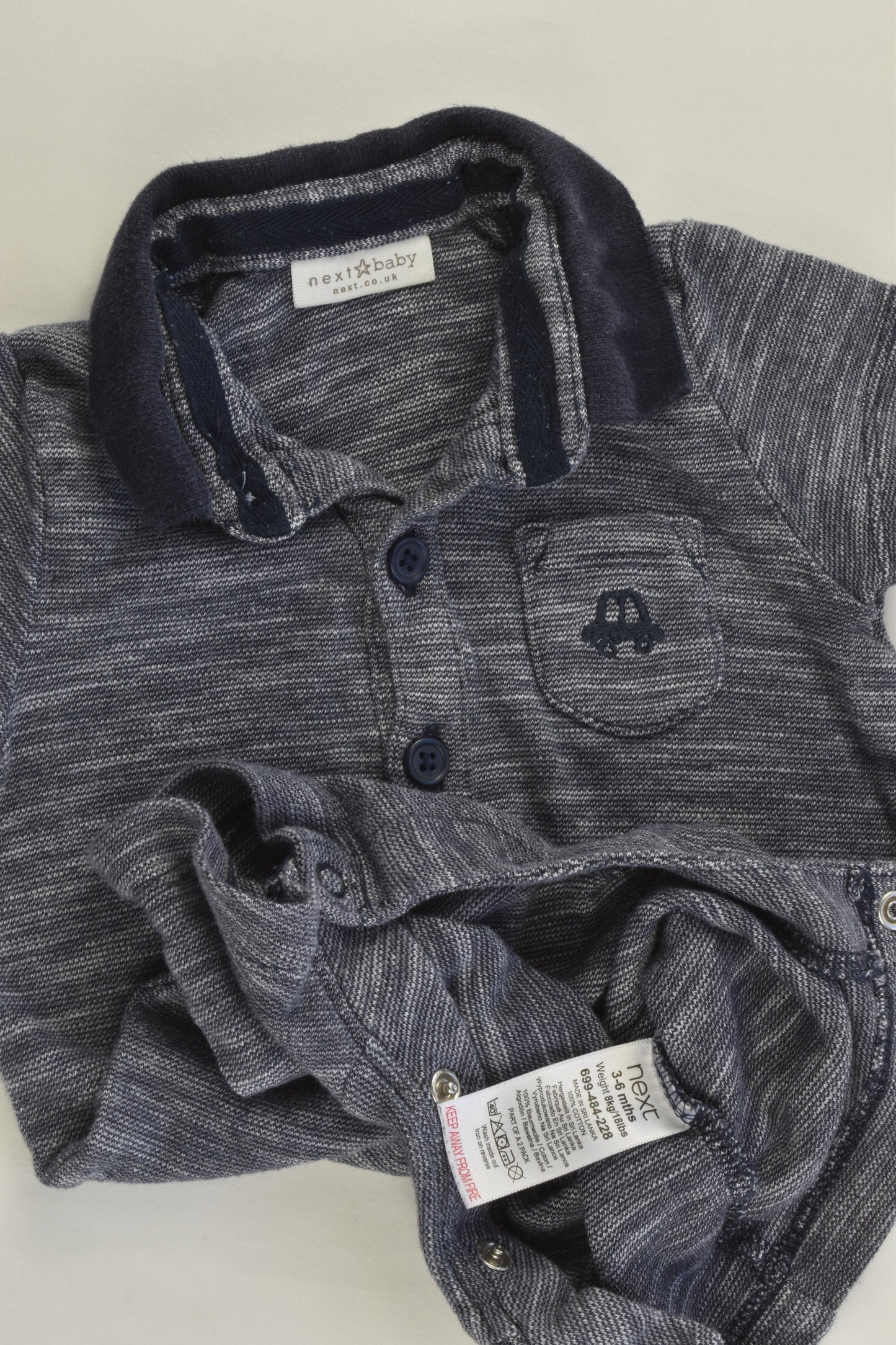 Next (UK) Size 00 (3-6 months) Car Pocket Short Romper