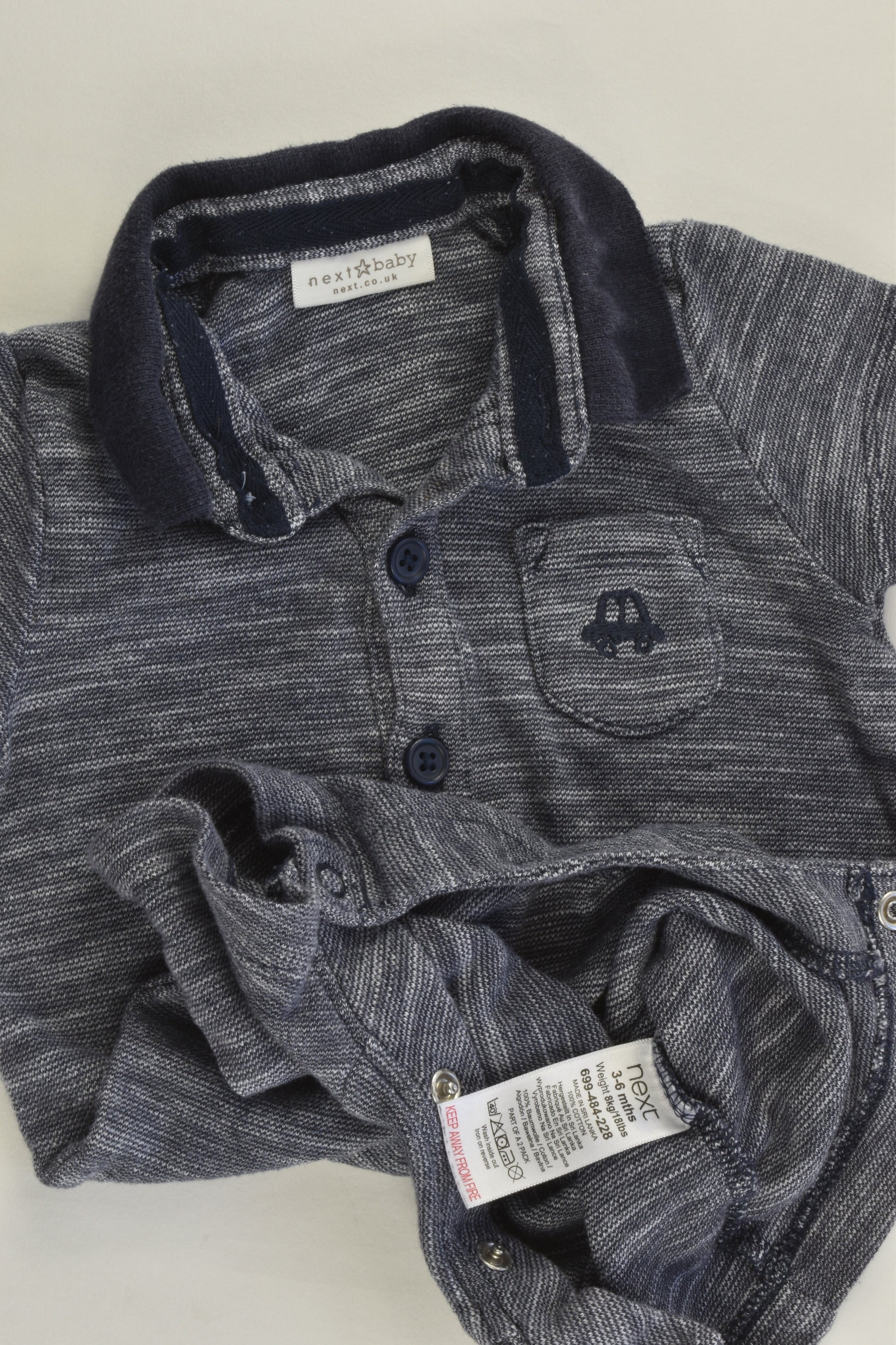 Next (UK) Size 00 (3-6 months) Car Pocket Short Romper