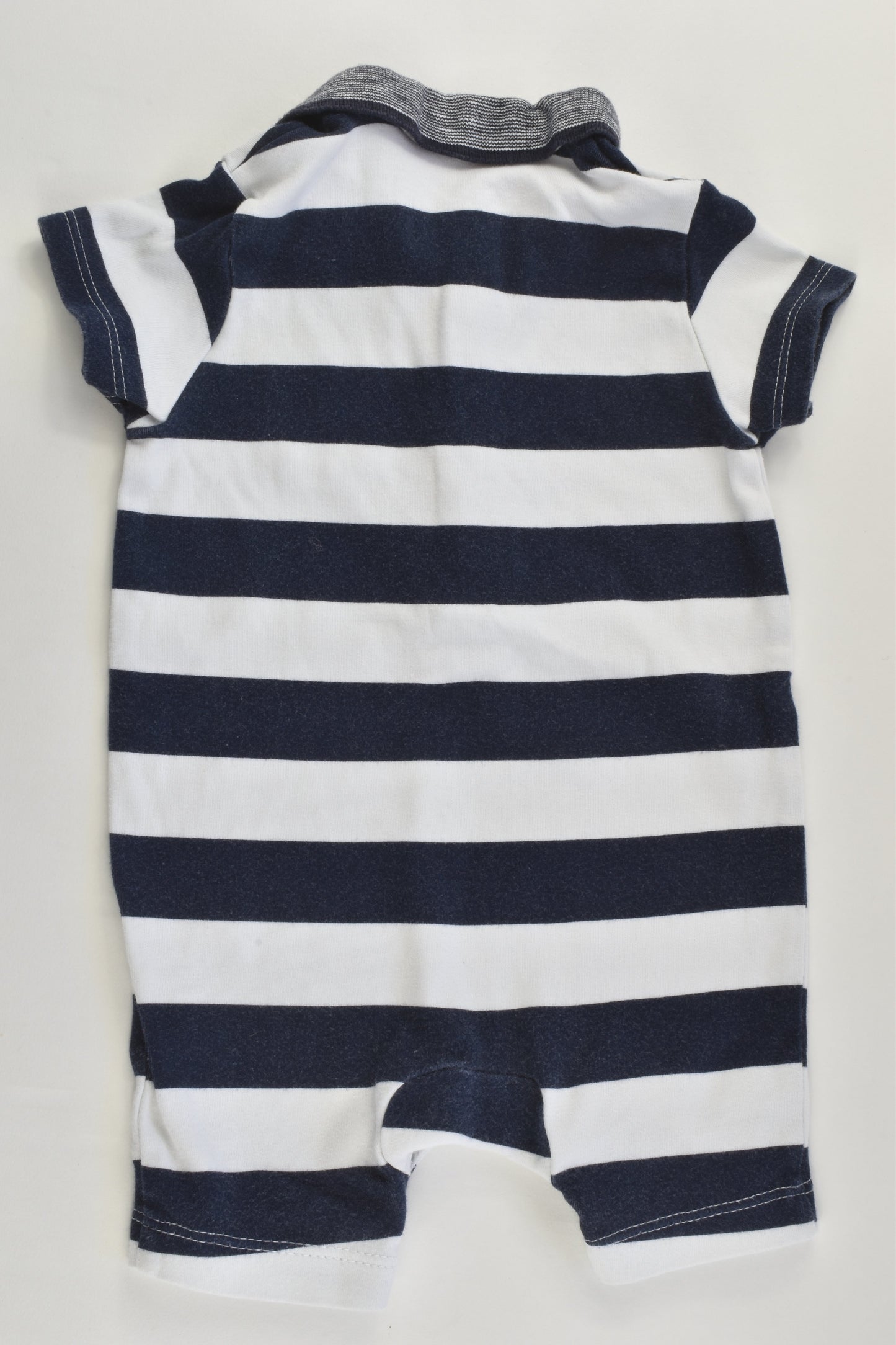 Next (UK) Size 00 (3-6 months) Striped Car Pocket Short Romper