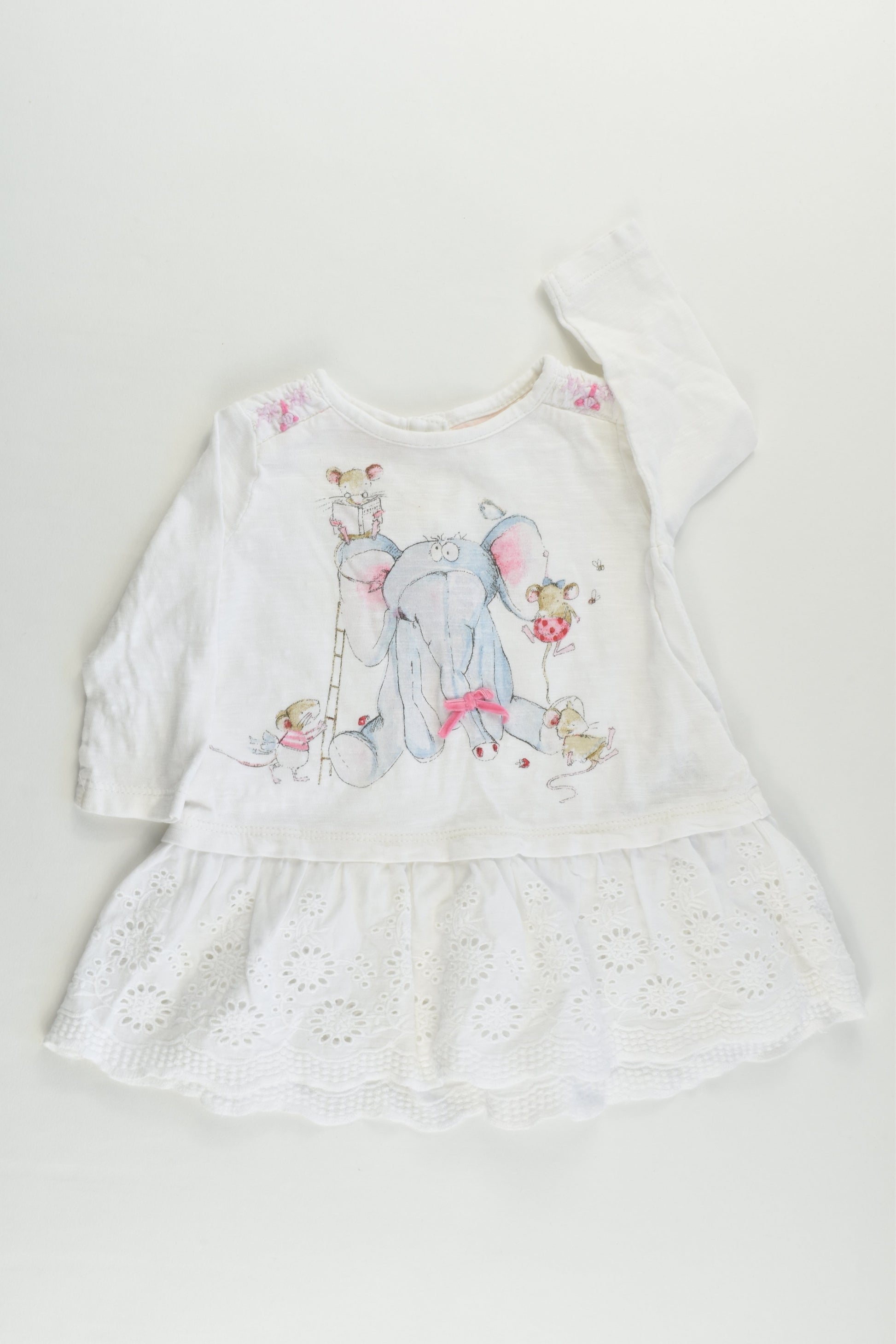 Next (UK) Size 000 (Up to 3 months) Lace Hem Dress/Tunic