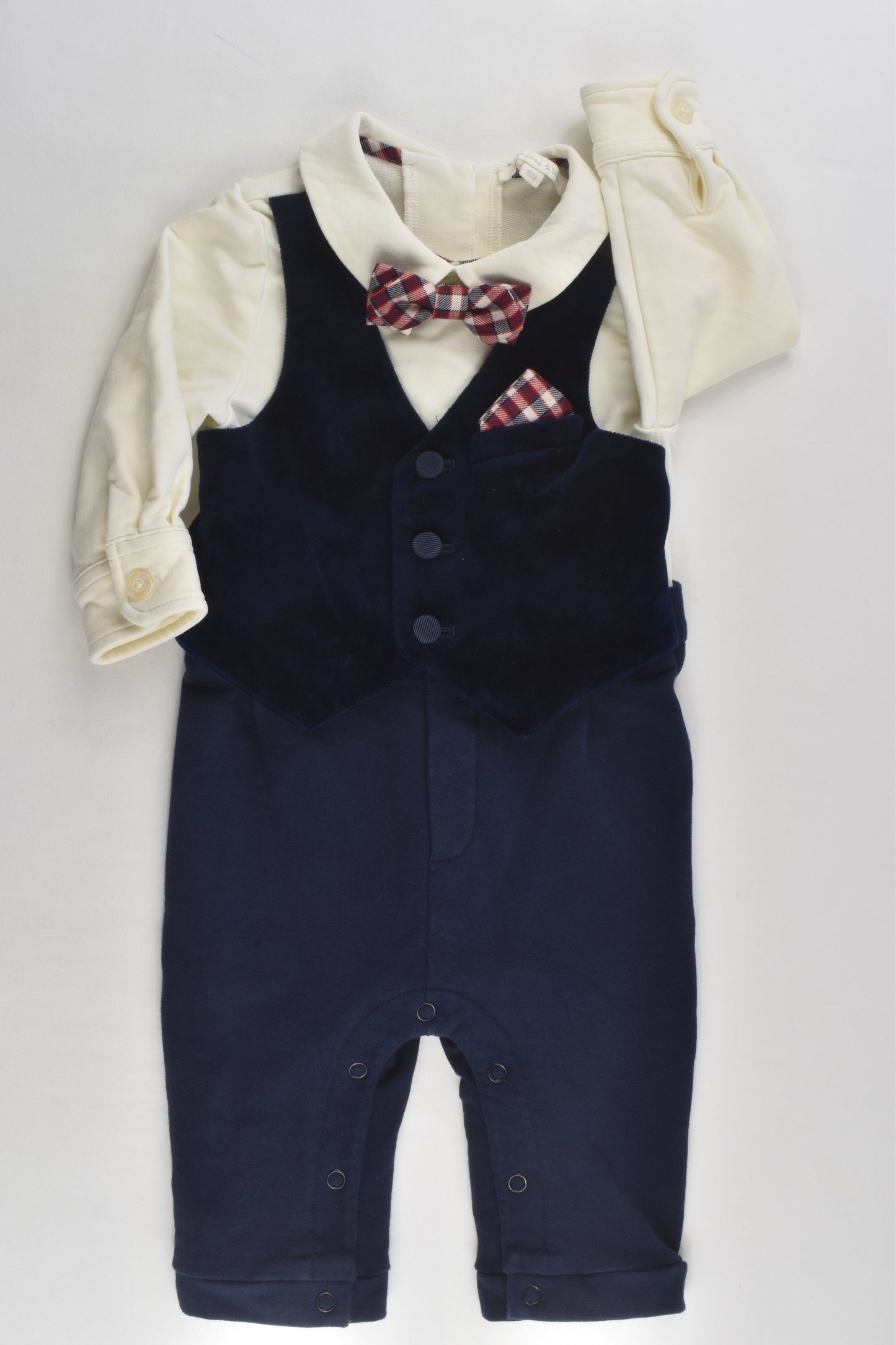 Nicholas & Bears Size 00 (6 months) Bow and Vest Romper