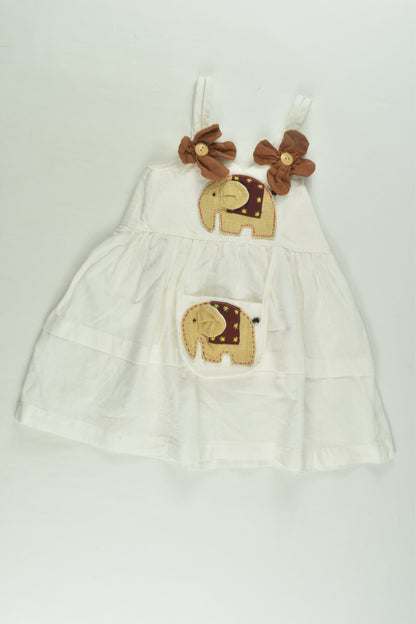 No Brand Size approx 0 Linen-feel Elephant Dress