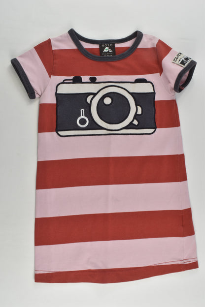 Nosh Organics Size 1-2 (86/92 cm) Striped Camera Dress