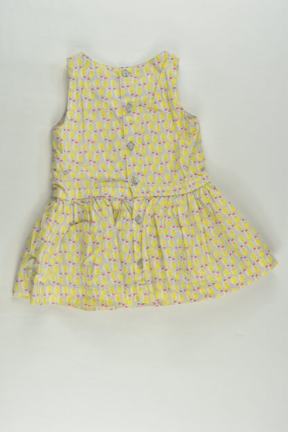 Obaïbi Size 00 (6M, 68 cm) Lined Lemon Dress