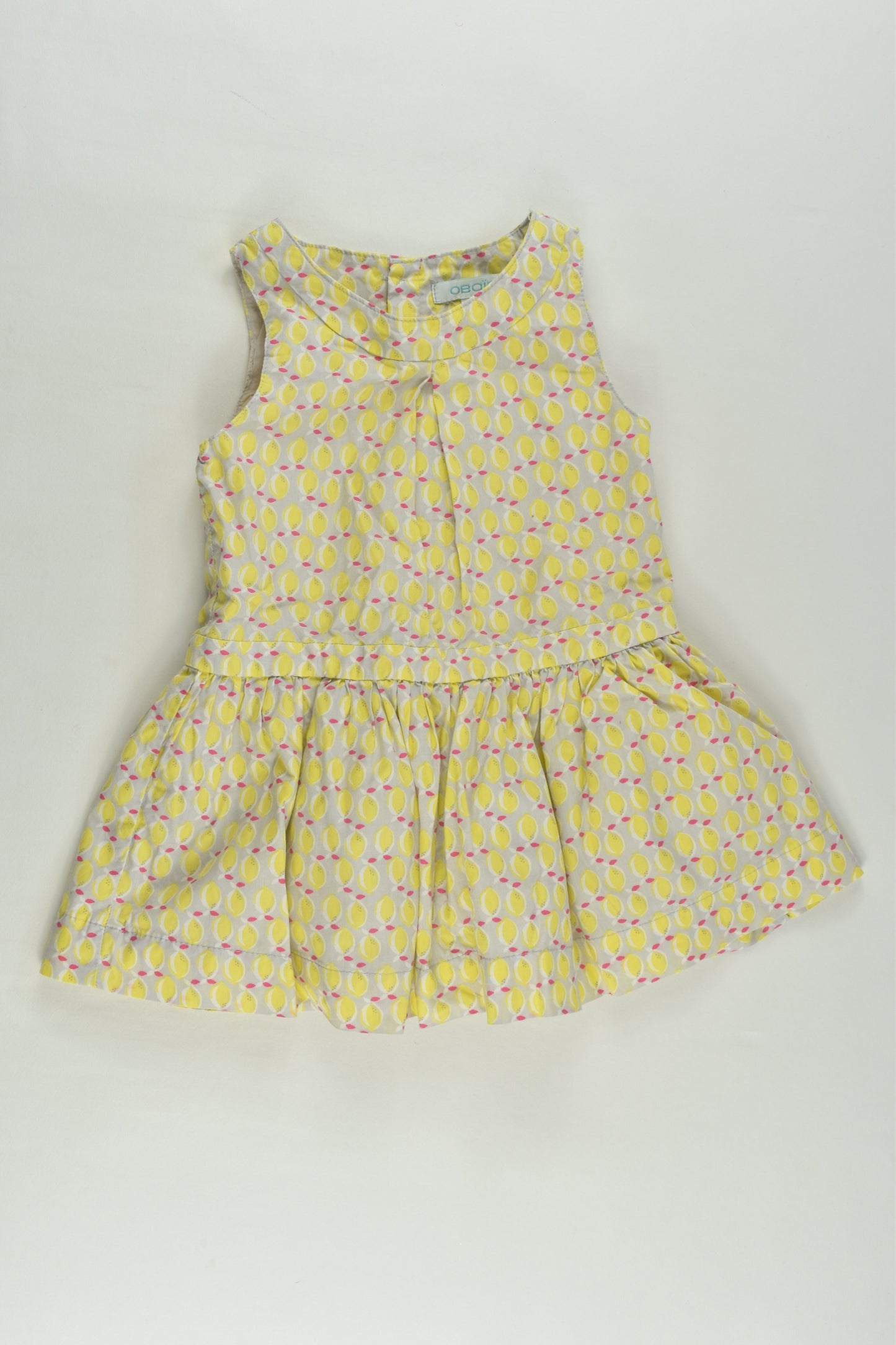 Obaïbi Size 00 (6M, 68 cm) Lined Lemon Dress