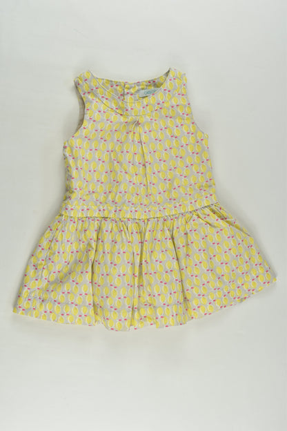 Obaïbi Size 00 (6M, 68 cm) Lined Lemon Dress
