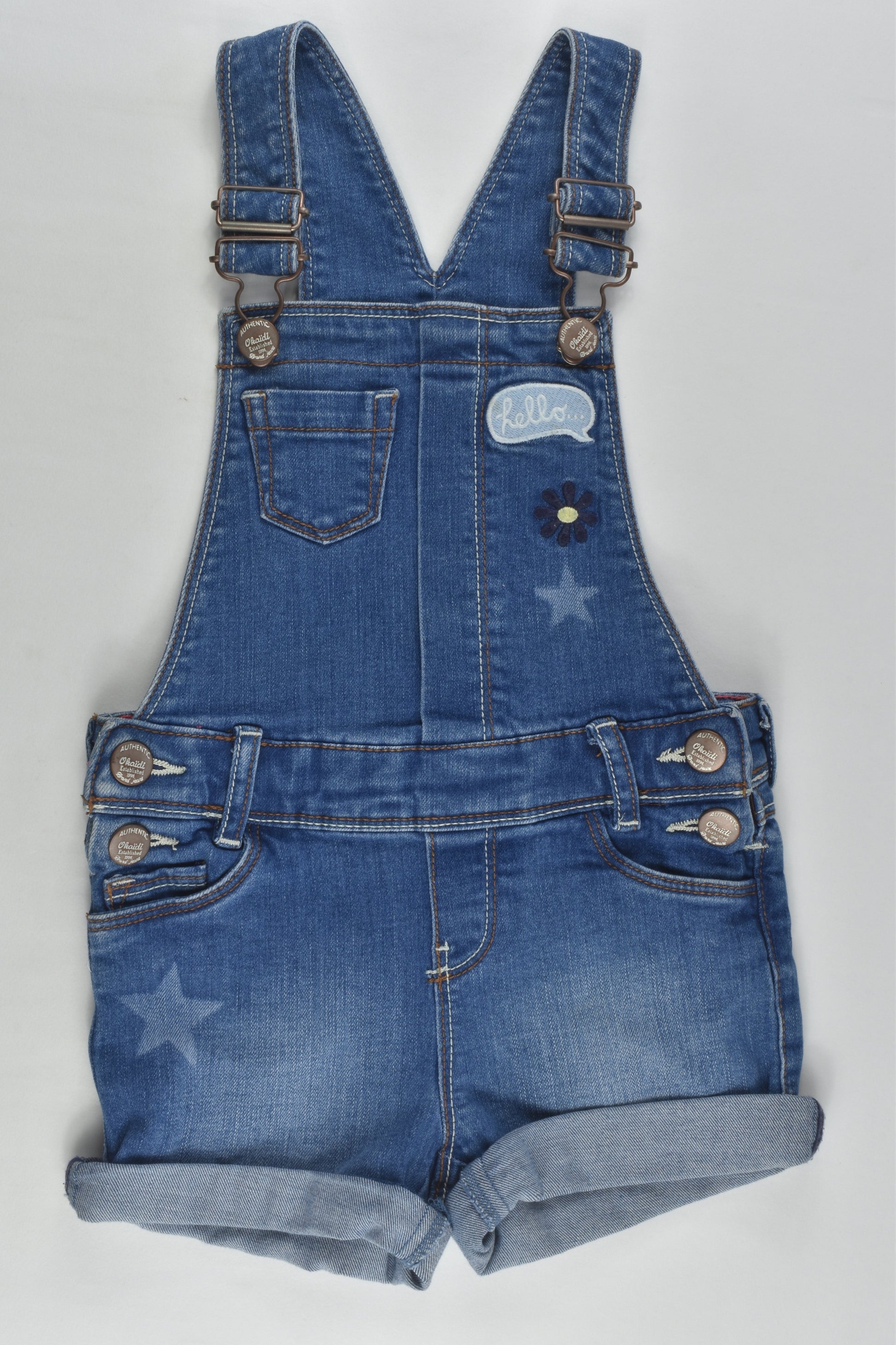 Okaïdi Size 3 (98 cm) Short Denim Overalls