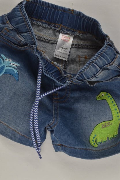 Ollie's Place Size 0 Dinosaur Denim Shorts