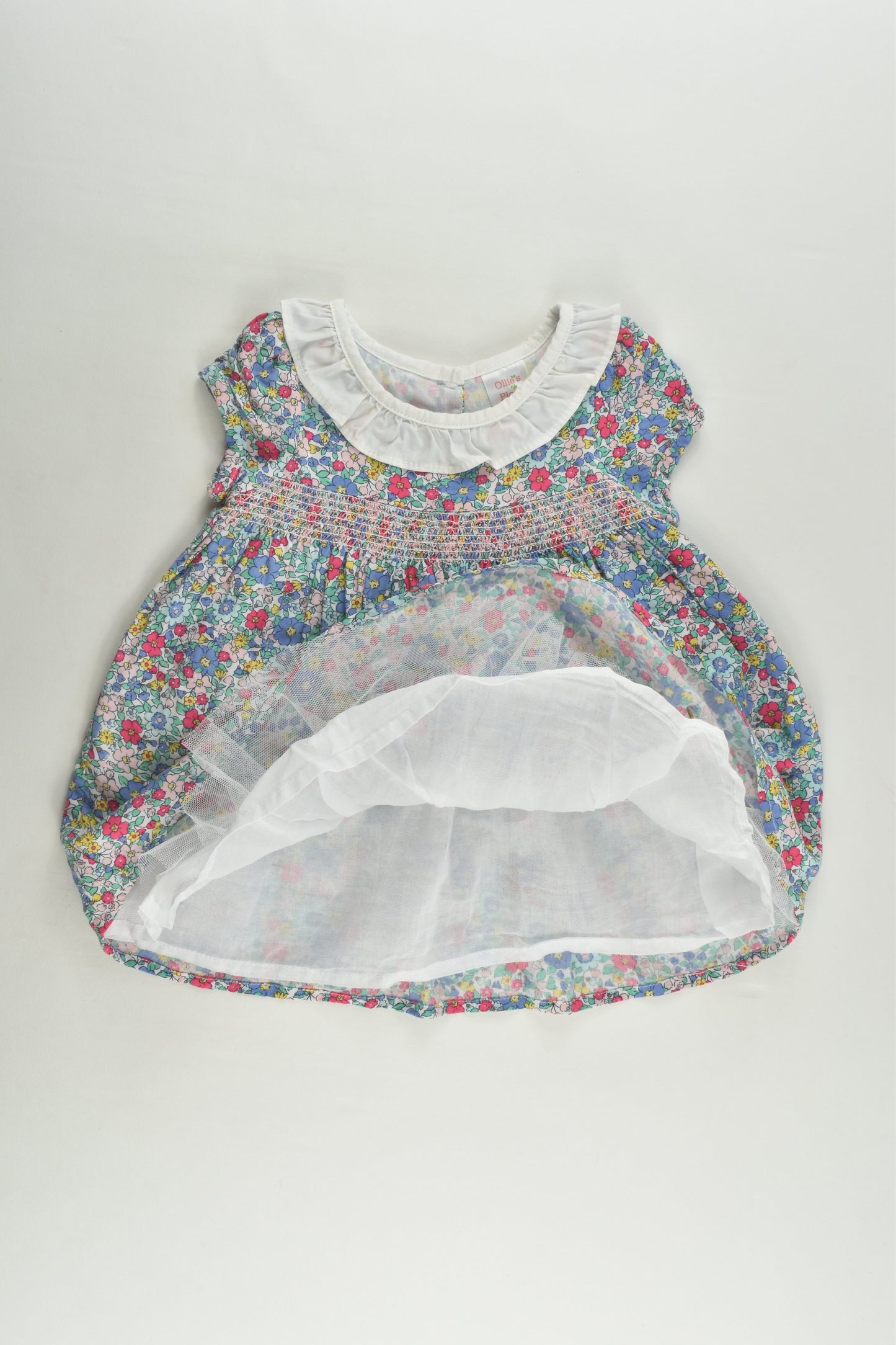 Ollie's Place Size 0 Tulle Lined Liberty Print Smocked Dress