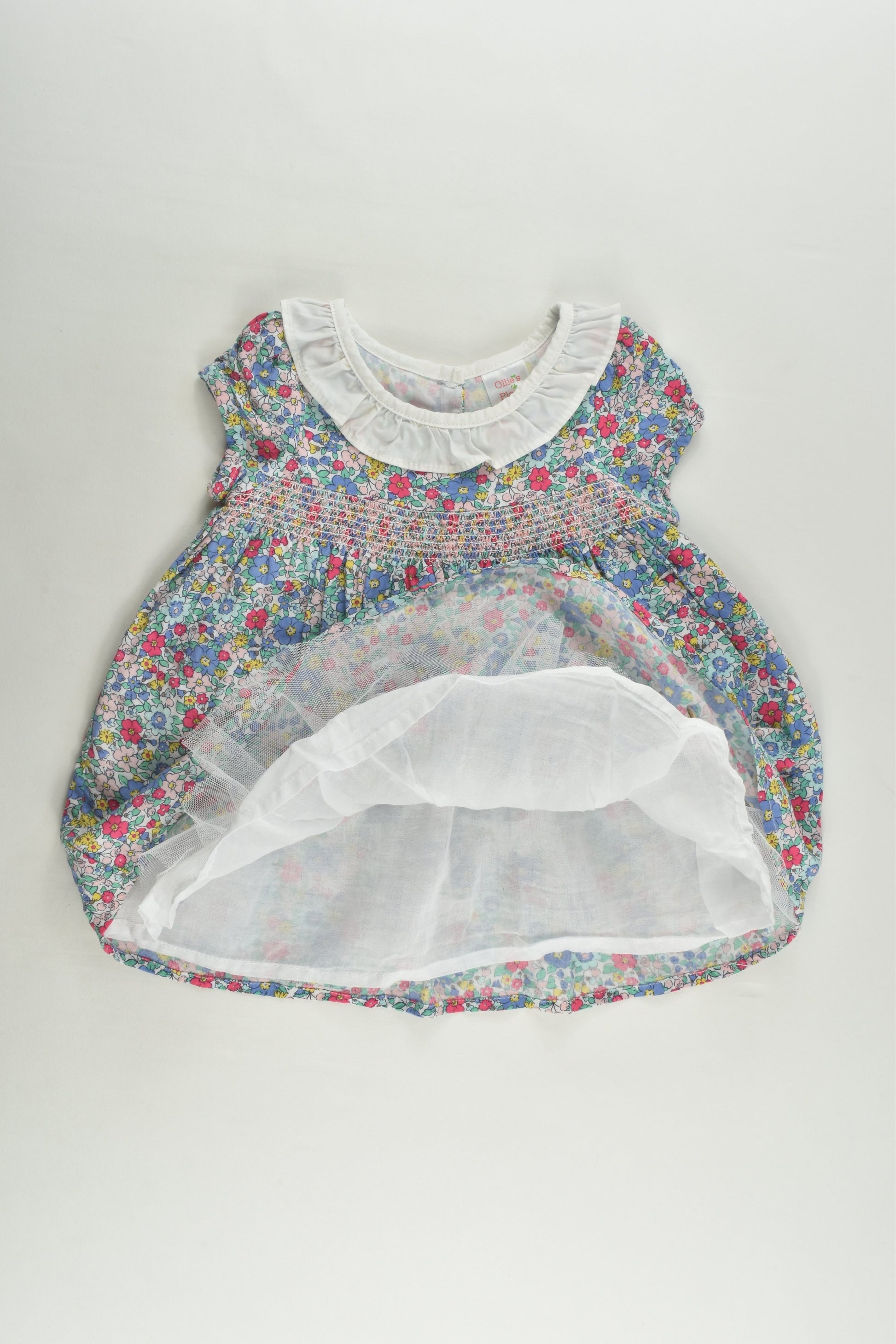 Ollie's Place Size 0 Tulle Lined Liberty Print Smocked Dress