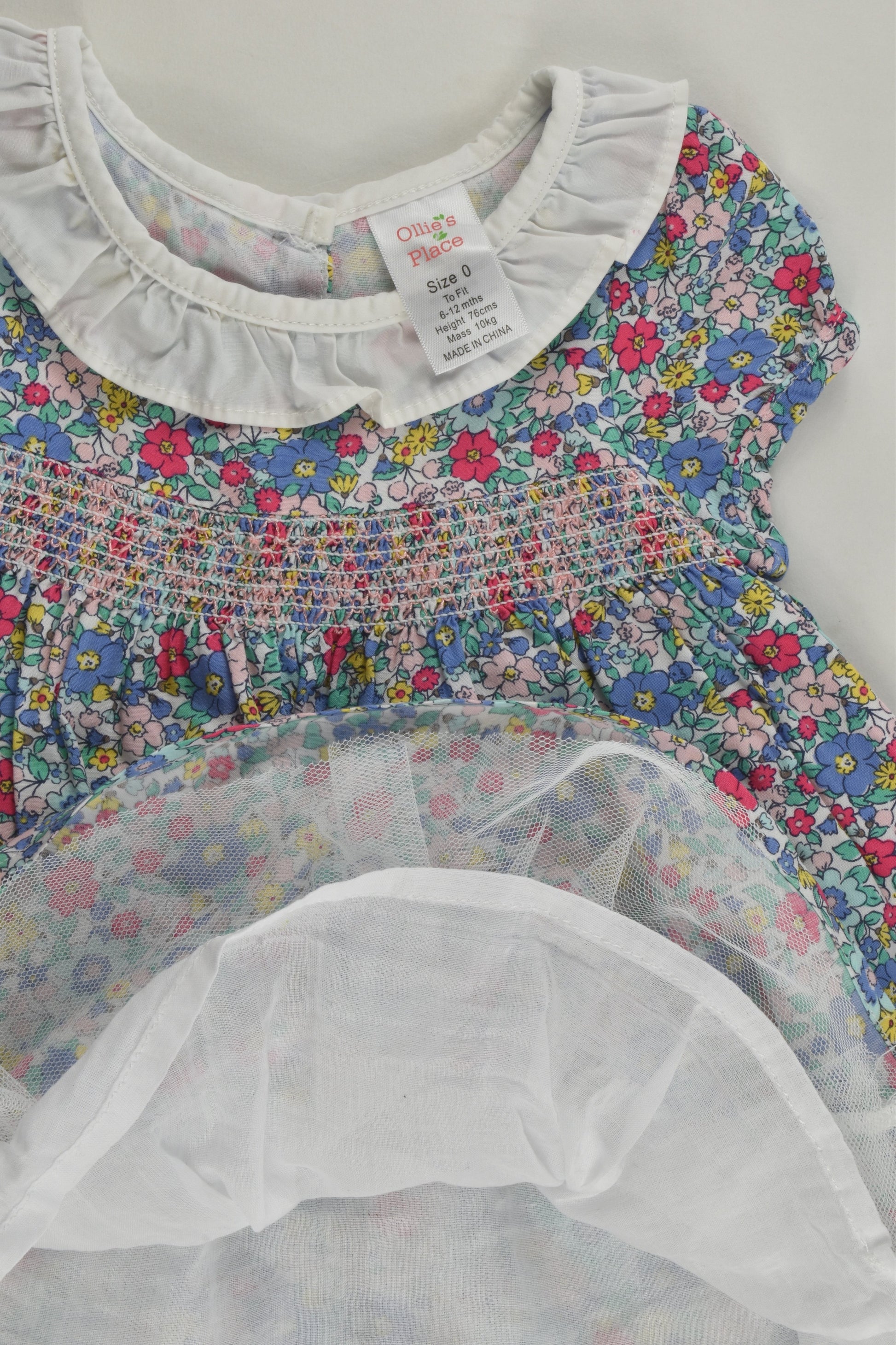 Ollie's Place Size 0 Tulle Lined Liberty Print Smocked Dress