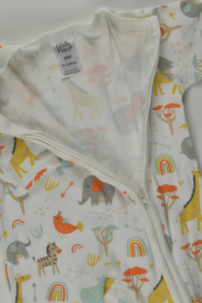 Ollie's Place Size 000 Animals and Rainbows Romper