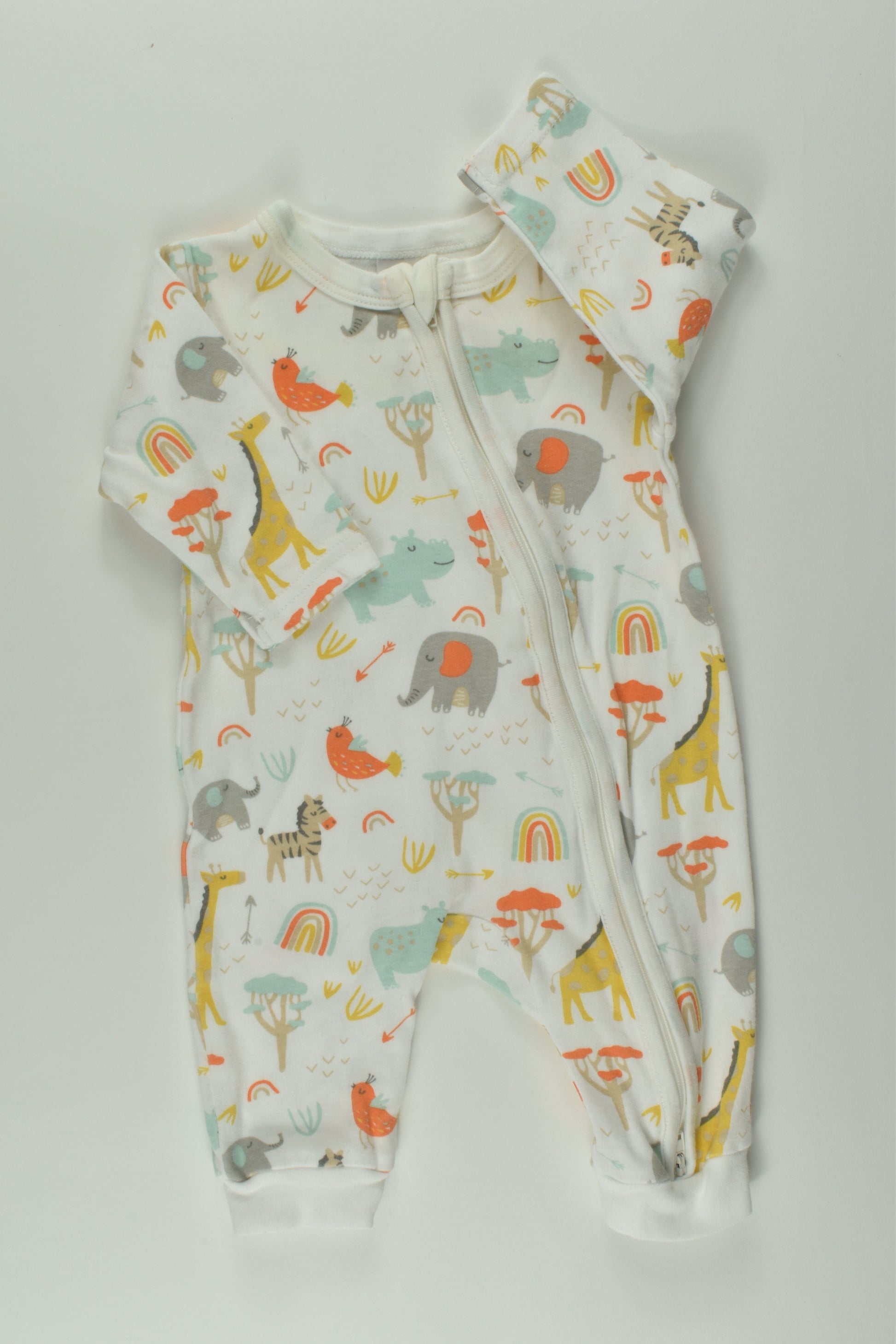 Ollie's Place Size 000 Animals and Rainbows Romper