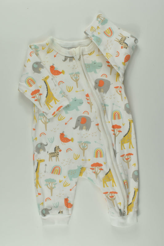 Ollie's Place Size 000 Animals and Rainbows Romper