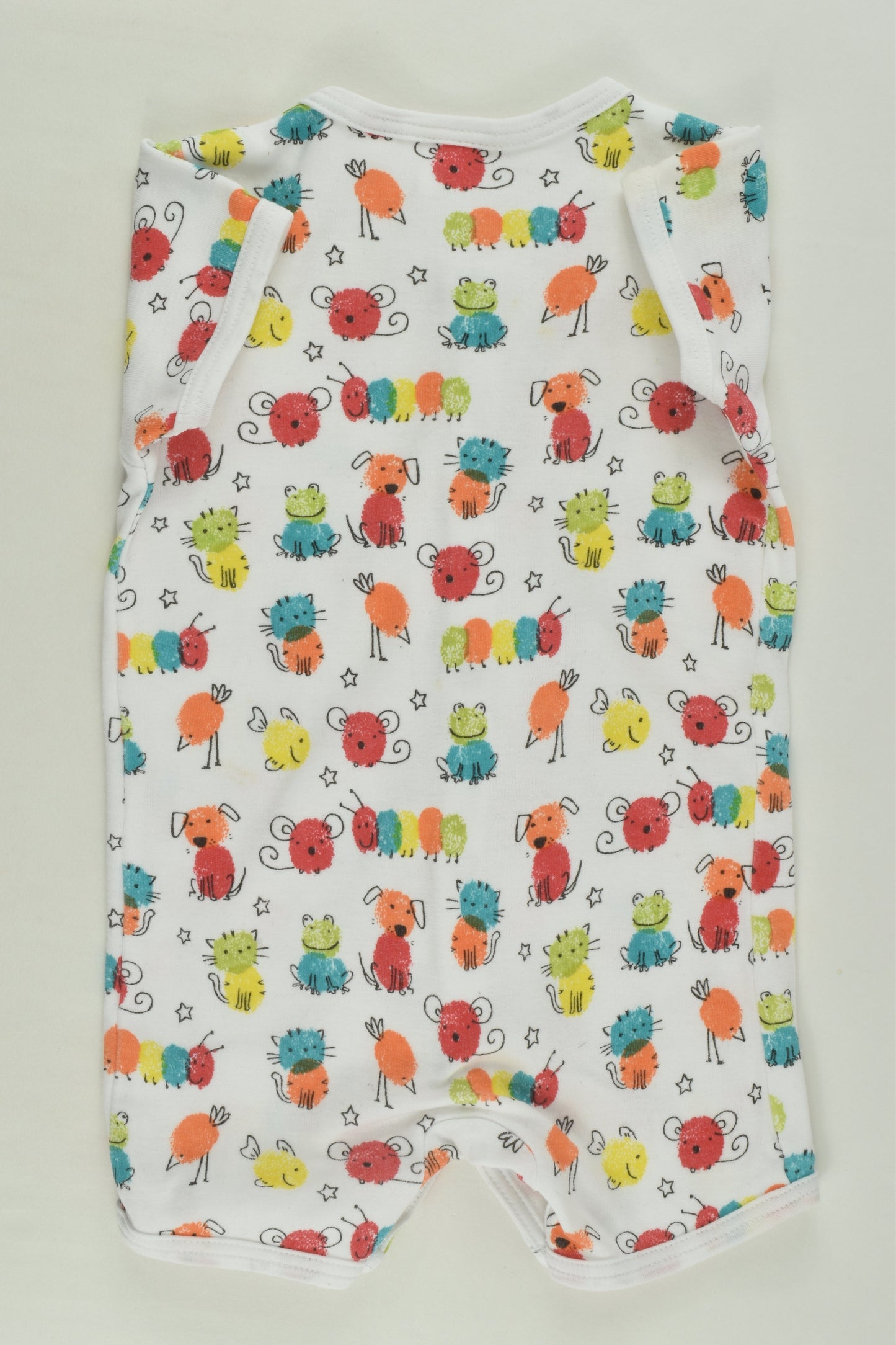 Ollie's Place Size 000 Colourful Animals Short Romper