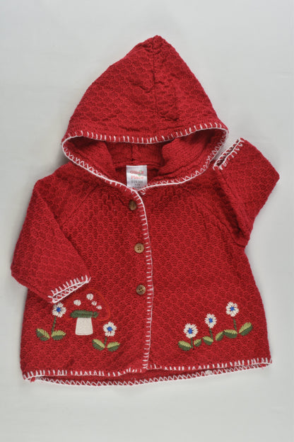 Ollie's Place Size 000 Flowers and Mushrooms Knit Cardigan