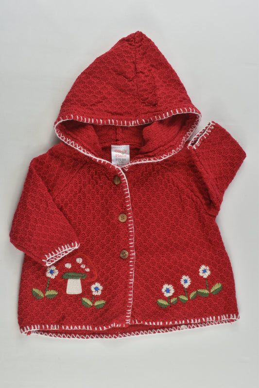 Ollie's Place Size 000 Flowers and Mushrooms Knit Cardigan