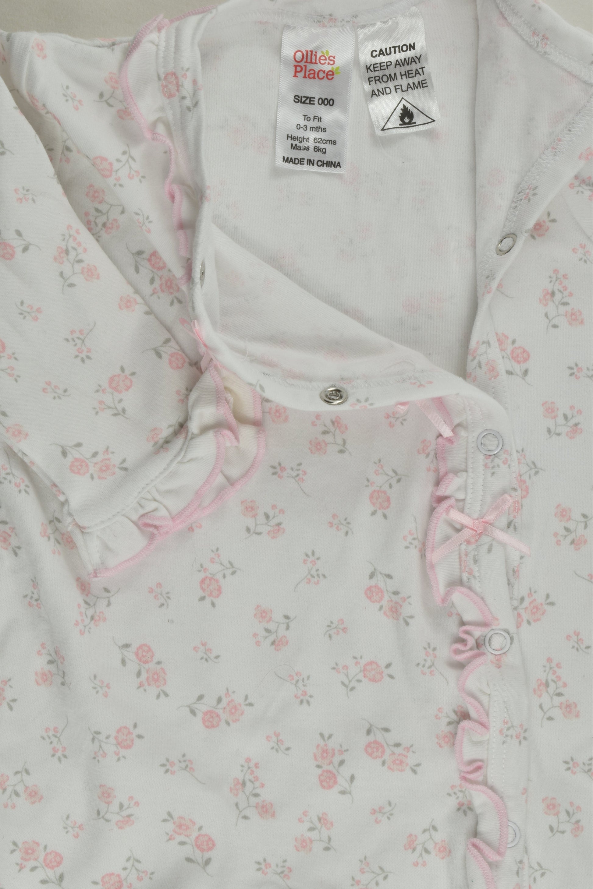 Ollie's Place Size 000 Footed Romper