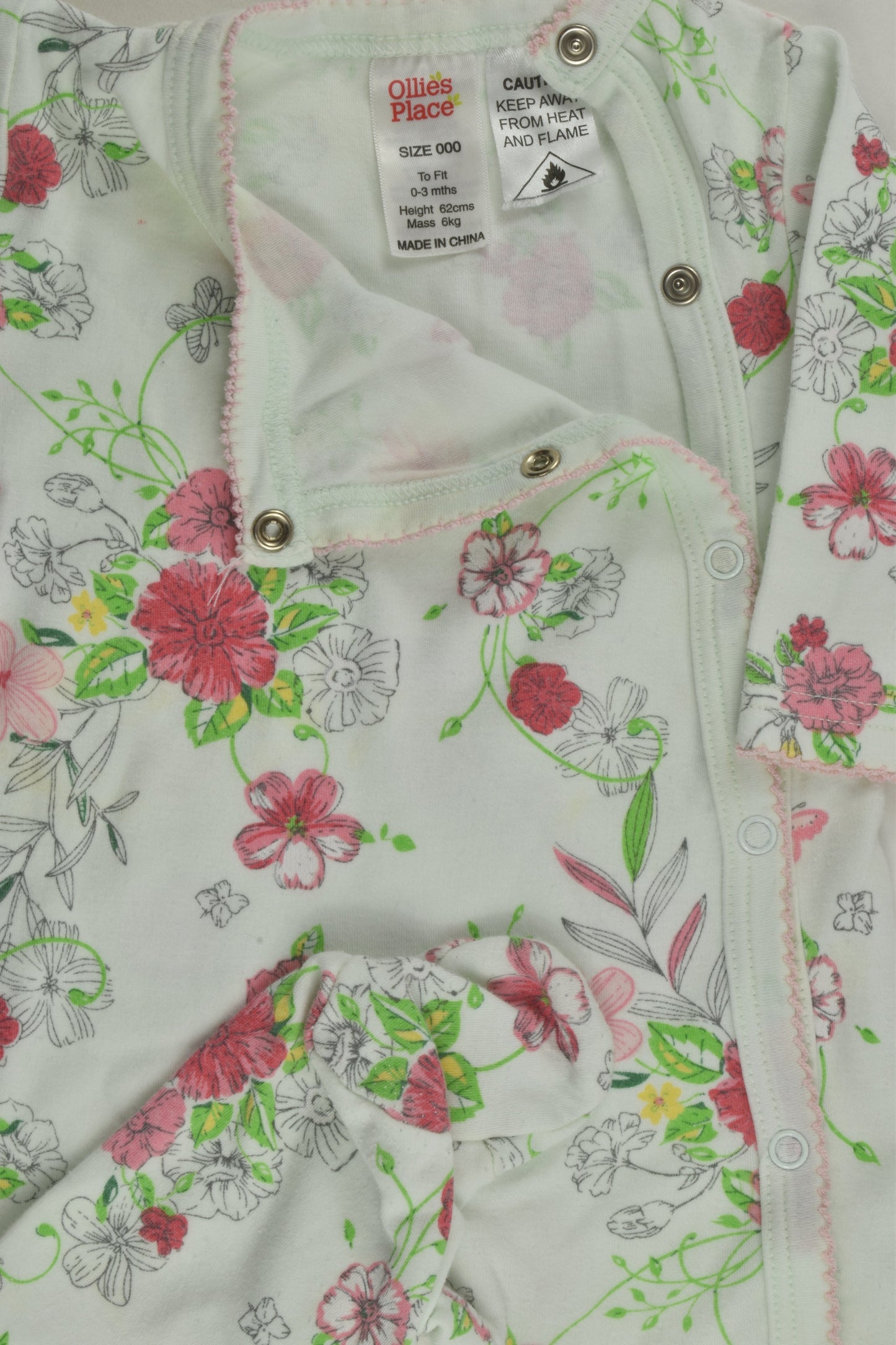 Ollie's Place Size 000 Footed Romper