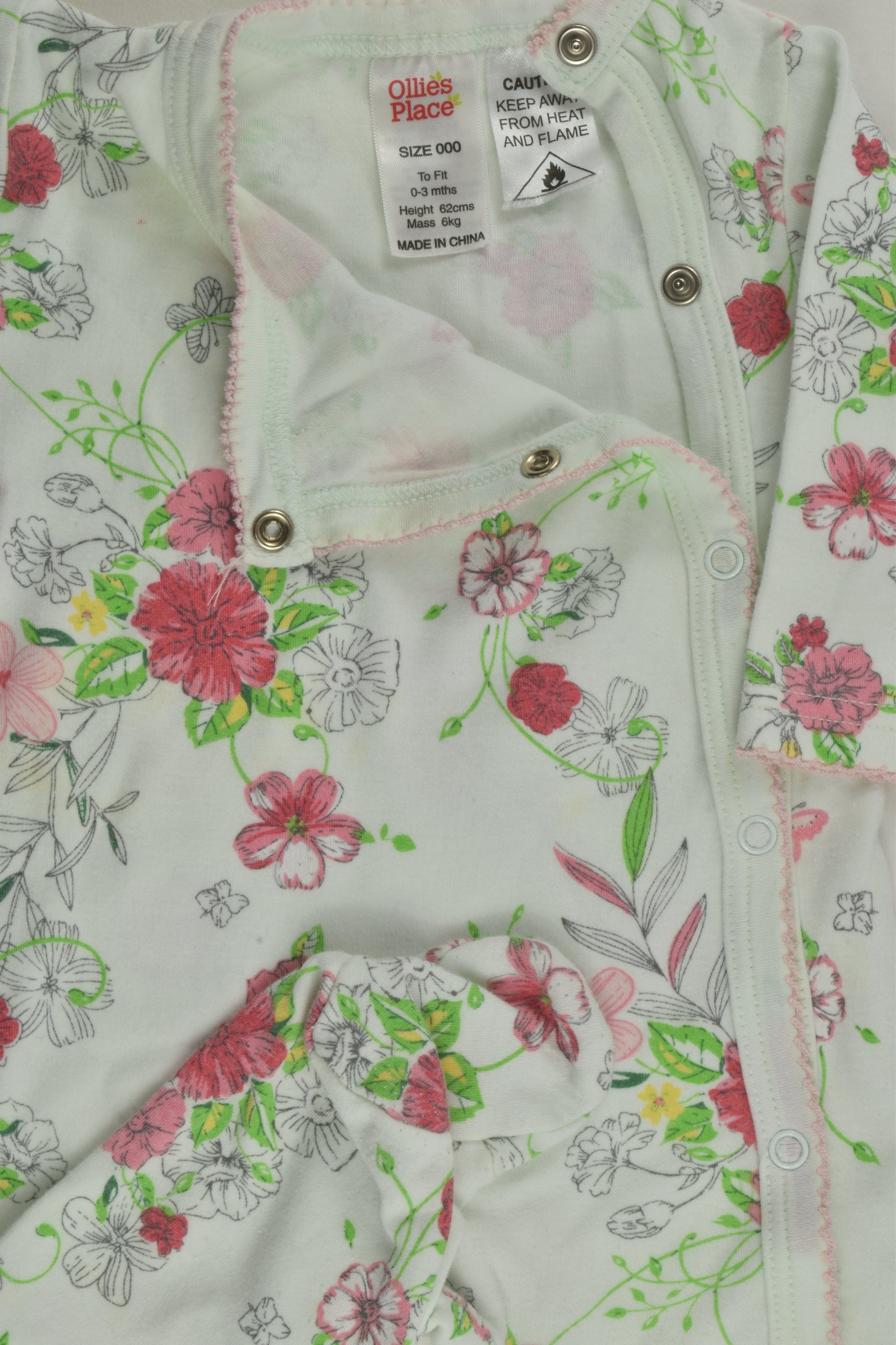 Ollie's Place Size 000 Footed Romper