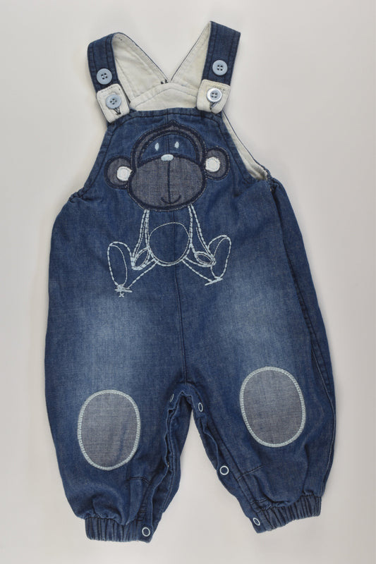 Ollie's Place Size 000 Lined Monkey Denim Overalls