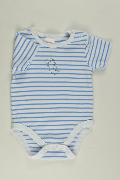 Ollie's Place Size 000 Striped Dinosaur Bodysuit