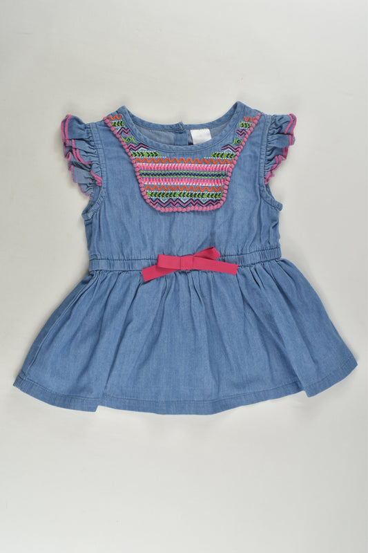Ollie's Place Size 1 Embroidery Denim Dress