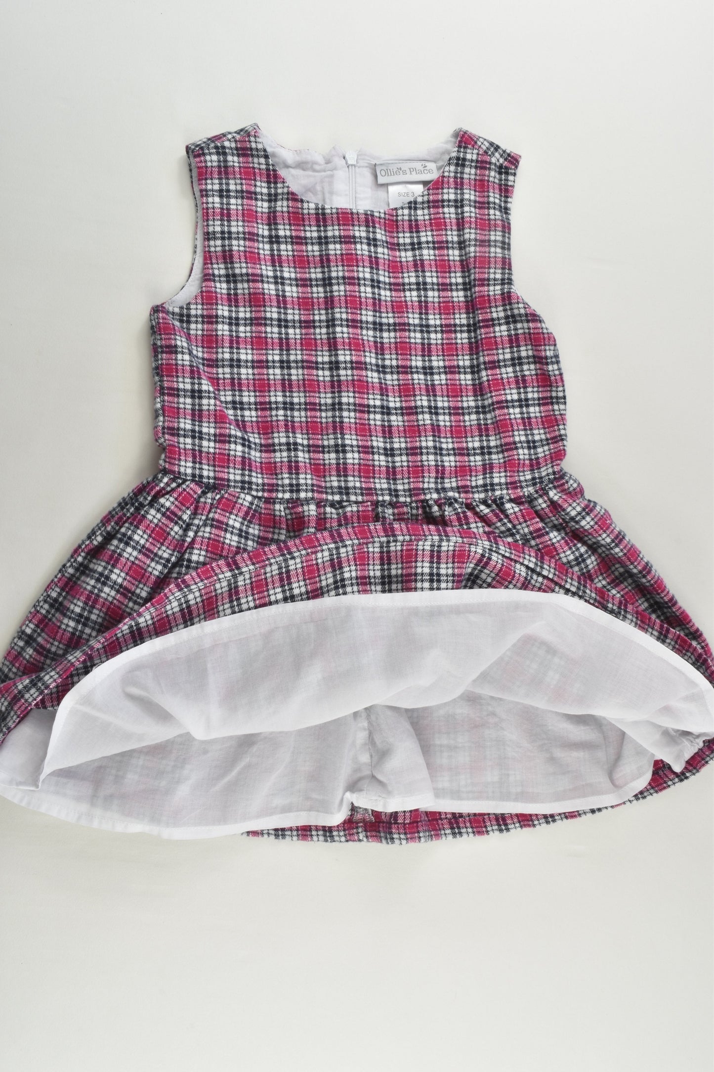Ollie's Place Size 3 Lined Checked Winter Dress