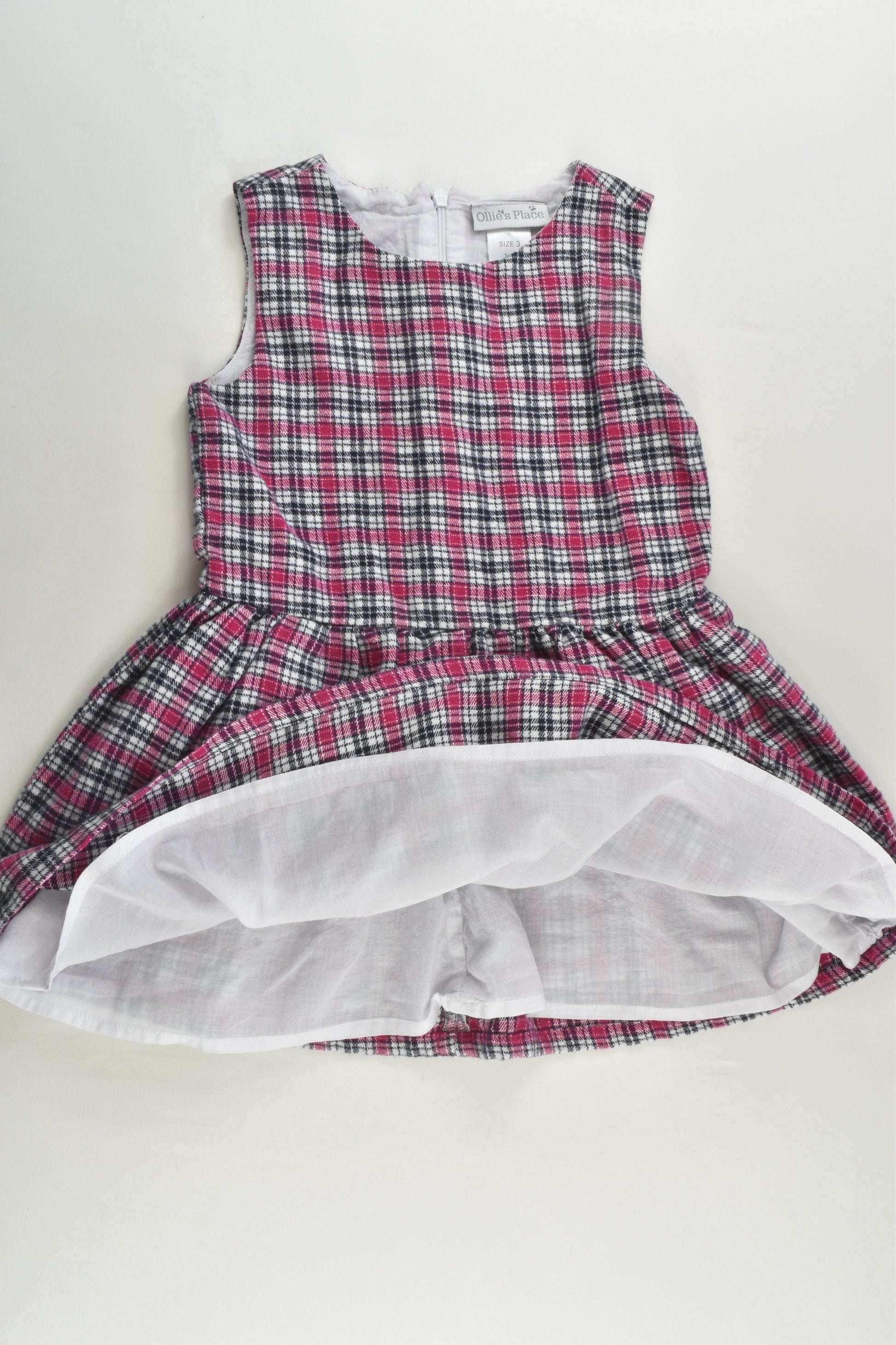 Ollie's Place Size 3 Lined Checked Winter Dress