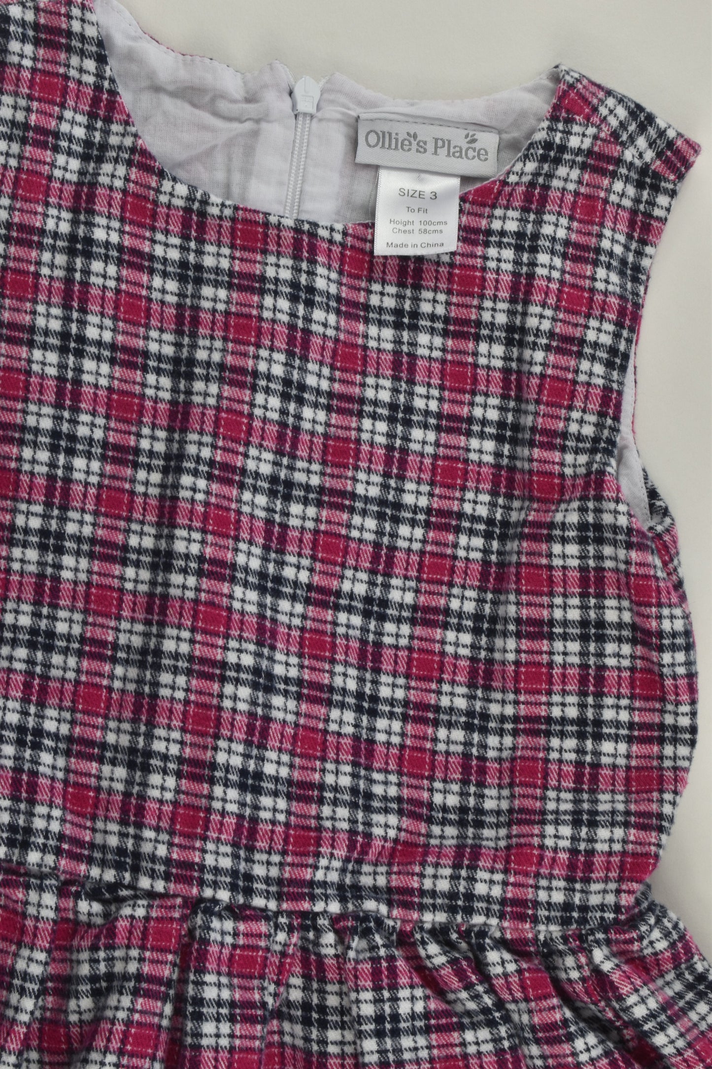 Ollie's Place Size 3 Lined Checked Winter Dress