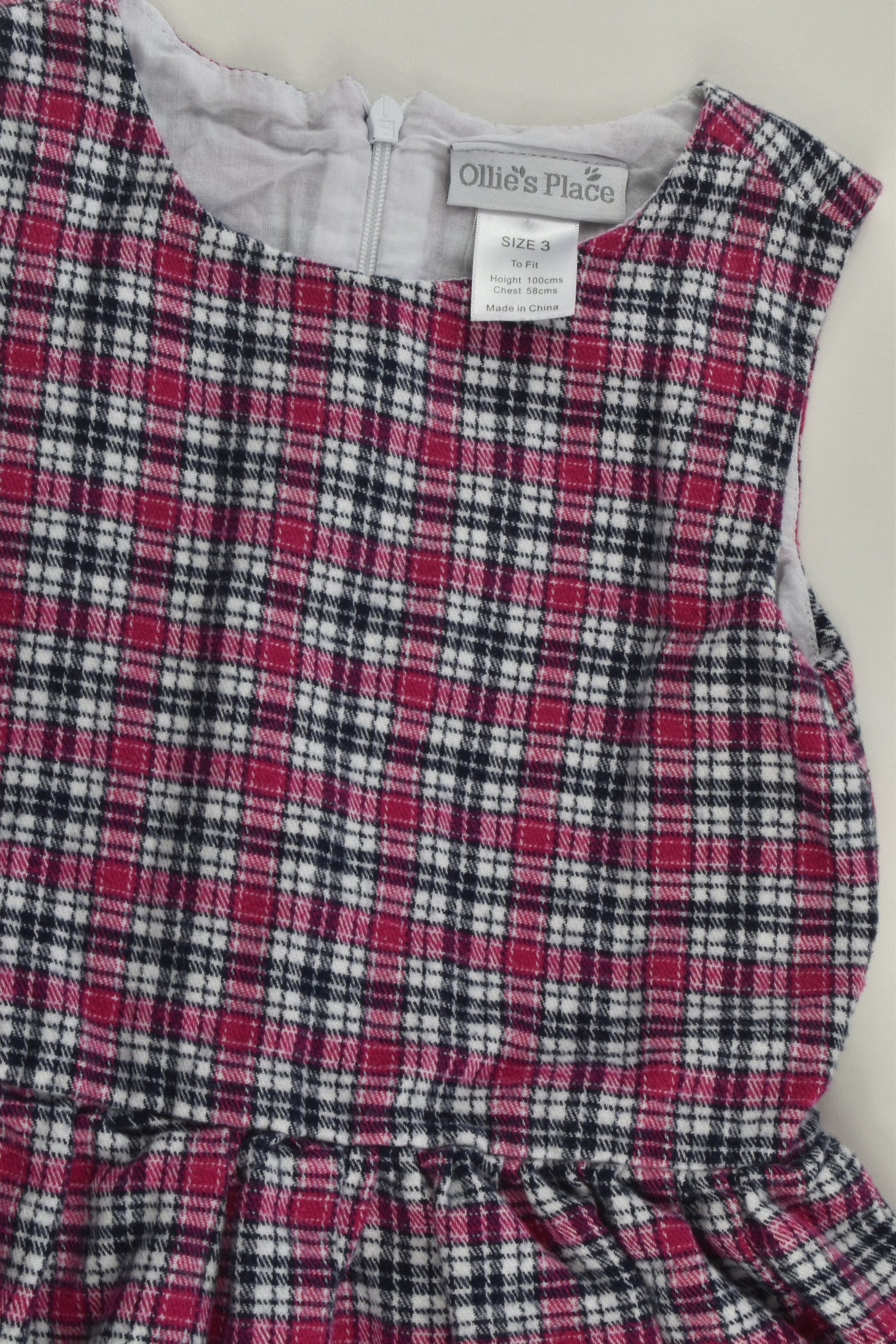 Ollie's Place Size 3 Lined Checked Winter Dress
