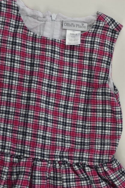 Ollie's Place Size 3 Lined Checked Winter Dress