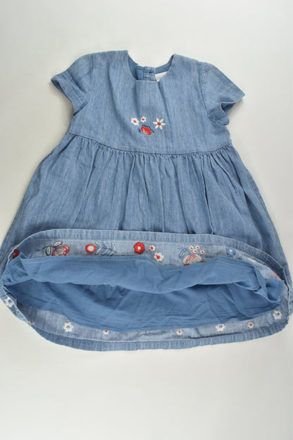 Ollie's Place Size 5 Lined Denim Embroidery Dress