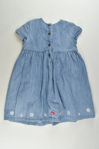 Ollie's Place Size 5 Lined Denim Embroidery Dress