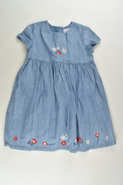 Ollie's Place Size 5 Lined Denim Embroidery Dress