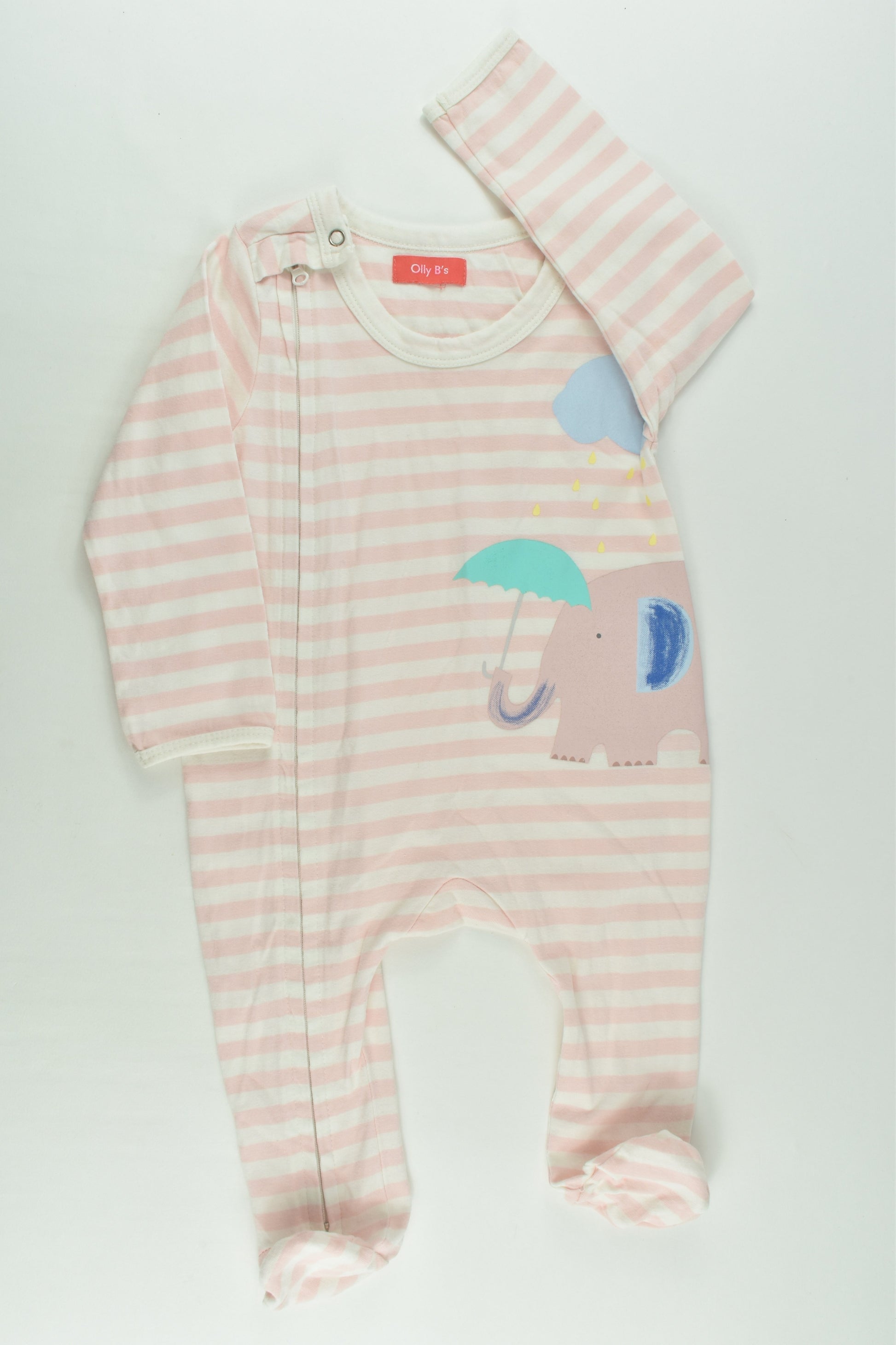 Olly B's Size 0 (6-12 months) Elephant Footed Romper