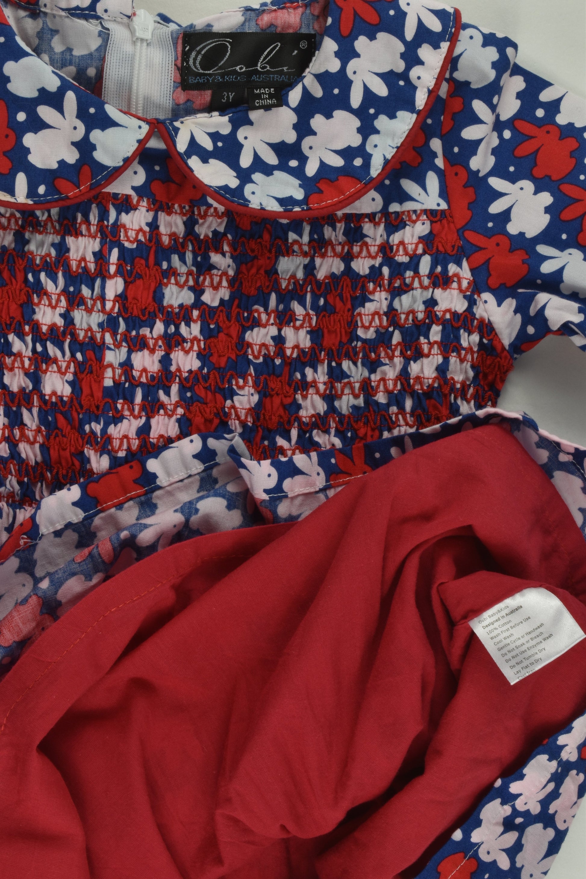 Oobi Size 3 Smocked Bunny Dress