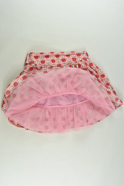 Oobi Size 5/6 Apple Print Lined Skirt